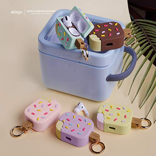 elago Ice Cream AirPods Pro Case with Keychain Designed for Apple AirPods PRO Case (Blueberry)