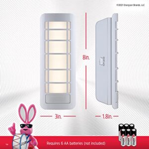 Energizer Wall Sconce, Battery Operated Modern Lamp, Nightlights, Stick Anywhere, Wireless Motion Activated LED Light Fixture for Hallway, Aisle, Kitchen, Lobby, Bathroom, 40644, White