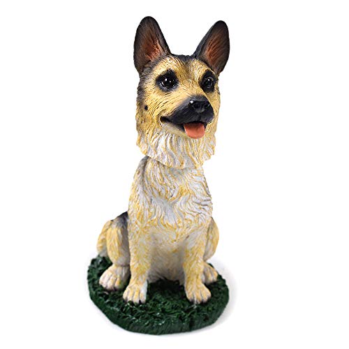 Animal Den German Shepherd Tan and Black Dog Bobblehead Figure for Car Dash Desk Fun Accessory