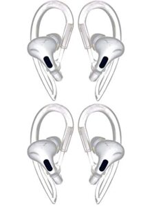 alxcd earhooks replacement for air pods pro, anti-slip over-ear soft tpu earhook [anti slip][anti lost], compatible with air pods pro, 2 pairs, clear
