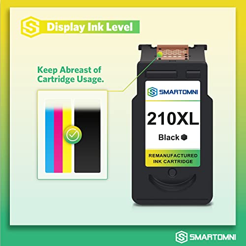 S SMARTOMNI Remanufactured PG-210XL Ink Cartridge Replacement for Canon PG 210 XL for Canon PIXMA MP495 IP2702 MP230 MP240 MP250 MP280 MP480 MP490 MP499 MX330 MX340 MX350 MX410 MX420 Printer (2 Black)