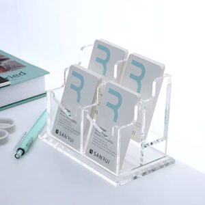 SANRUI Vertical Business Card Holder, Acrylic Business Card Display，Clear Desktop Business Card Stand for Exhibition, Home & Office