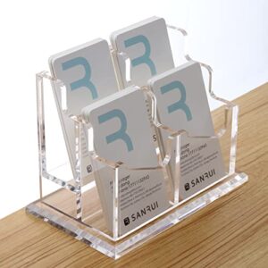 SANRUI Vertical Business Card Holder, Acrylic Business Card Display，Clear Desktop Business Card Stand for Exhibition, Home & Office