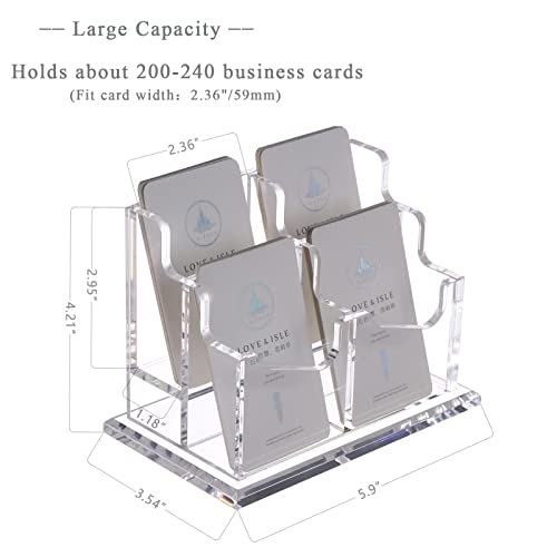 SANRUI Vertical Business Card Holder, Acrylic Business Card Display，Clear Desktop Business Card Stand for Exhibition, Home & Office