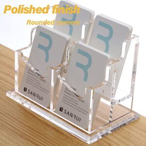 SANRUI Vertical Business Card Holder, Acrylic Business Card Display，Clear Desktop Business Card Stand for Exhibition, Home & Office