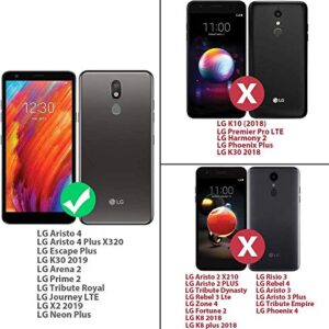 E-Began Case for LG Journey LTE L322DL, Neon Plus/Aristo 4+ Plus/Escape Plus/Tribute Royal/Arena 2, Full-Body Protective Shockproof Bumper with Built-in Screen Protector -Marble Design Fantasy