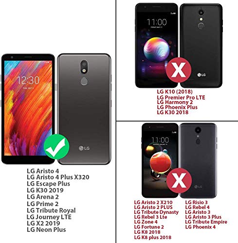 E-Began Case for LG Journey LTE L322DL, Neon Plus/Aristo 4+ Plus/Escape Plus/Tribute Royal/Arena 2, Full-Body Protective Shockproof Bumper with Built-in Screen Protector -Marble Design Fantasy