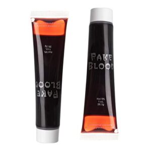 spooktacular creations 2 packs of 1 oz fake halloween vampire blood tubes for halloween costume, zombie, vampire and monster makeup & dress up