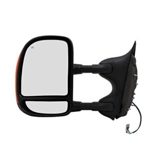 autoshack kapfo1320268 driver towing mirror power black textured heated manual folding replacement for 2001-2005 ford excursion 2003-2007 f-250 super duty f-350 super duty 5.4l 6.0l 6.8l 7.3l 4wd rwd