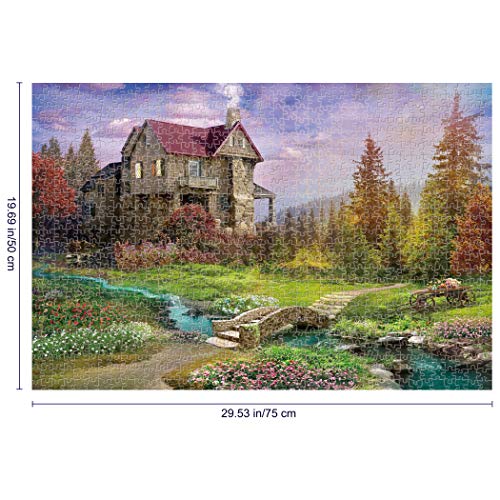 Tektalk 1000 Pieces Jigsaw Puzzles for Teens & Adults (Mountain Cabin)