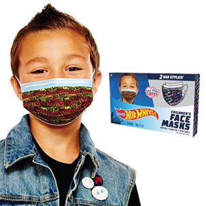 children’s single use face mask, hot wheels, 14 count, small, ages 2 - 7, by just play