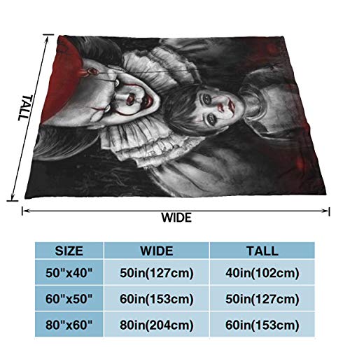 Fleece Sherpa Blanket, Pennywise, Throw Blankets - Soft Cozy Bed Blanket for Couch and Living Room Suitable for Fall Winter and Spring 60"X50"