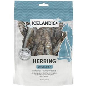 icelandic+| all-natural cat treats| whole fish herring, 1.5 oz., grey