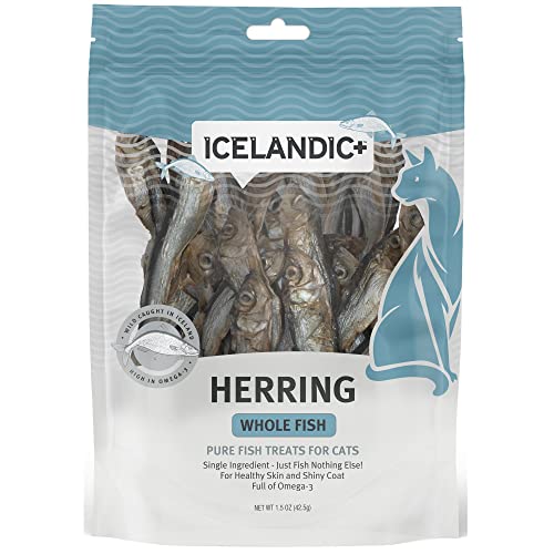 Icelandic+| All-Natural Cat Treats| Whole Fish Herring, 1.5 oz., Grey