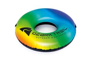 ozark trail river tube , inflatable water float loungh device for pool , lake , outdoor fun sport and activities , rainbow multi colors