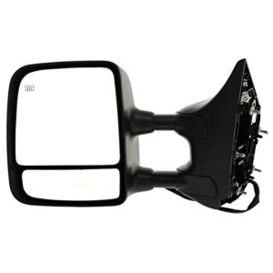 autoshack kapni1320203 driver towing mirror power black textured heated manual folding replacement for 2006 2007 2008 2009 2010 2011 2012 2013 2014 2015 nissan titan 5.6l v8 4wd rwd