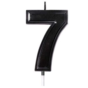 2.76 inches large birthday cake number candle,black fashion numeral topper decoration for wedding anniversary, shower, kids and adults party celebration photograph beautiful moments. (number 7)