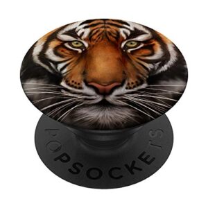 tiger face wild animals lovers gift popsockets popgrip: swappable grip for phones & tablets