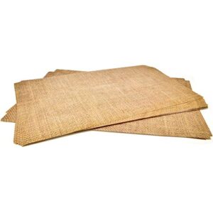 50 Disposable Burlap Printed Paper Place Mats 11”x 17” Rectangle Rustic Natural Brown Chargers Place mat for Vintage Country Farmhouse Tan Table Setting Mat Dinner Kitchen Party Decorations