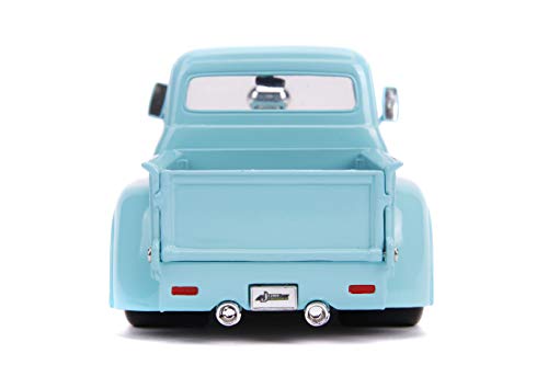 Jada Toys Just Trucks 1:24 1956 Ford F-100 with Rack Die-cast Car Blue/Red Flames, Toys for Kids and Adults