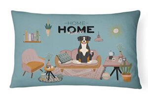 caroline's treasures ck7883pw1216 entlebucher sweet home canvas fabric decorative pillow, 100% machine washable pillow, indoor or outdoor decorative throw pillow for couch, bed or patio,