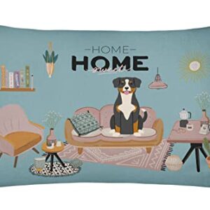 Caroline's Treasures CK7883PW1216 Entlebucher Sweet Home Canvas Fabric Decorative Pillow, 100% Machine Washable Pillow, Indoor or Outdoor Decorative Throw Pillow for Couch, Bed or Patio,