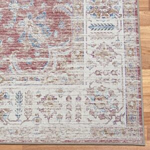 ReaLife Machine Washable Rug - Stain Resistant, Non-Shed - Eco-Friendly, Non-Slip, Family & Pet Friendly - Made from Premium Recycled Fibers - Persian Distressed - Clay, 2'6" x 8'