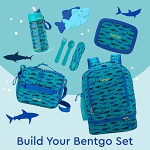 Bentgo® Kids 2-in-1 Backpack & Insulated Lunch Bag - Durable 16” Backpack & Lunch Container in Unique Prints for School & Travel - Water Resistant, Padded & Large Compartments (Shark)