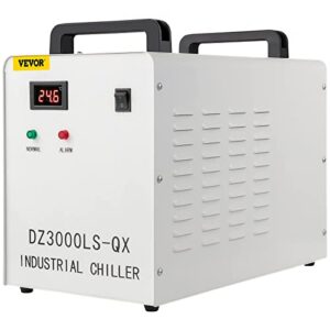 vevor water chiller cw-3000 industrial chiller 9l thermolysis type water chiller 50w/℃, 3.17gpm 0.9a current recirculating chiller for 60w 80w laser engraving machine cooling machine 110v