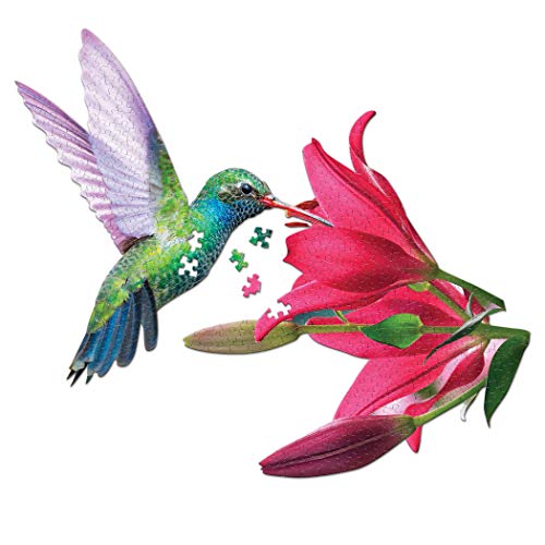 Madd Capp I Am Hummingbird 300-Piece Bird-Shaped Jigsaw Puzzle , Multicolored