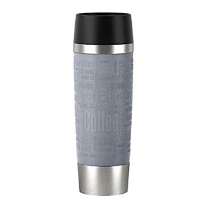 emsa n20131 travel mug thermo/insulated stainless steel 0.5 litres hot 4 hours cold 8 hours bpa free 100% leak proof dishwasher safe 360° drinking opening grey