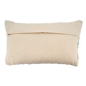 SARO LIFESTYLE Multi Colored Chindi Throw Pillow, 14" x 23" Down Filled