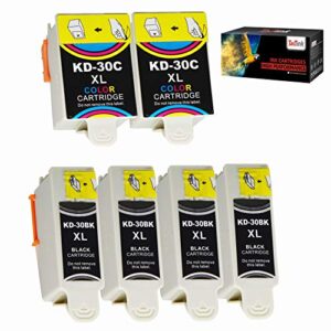 tactink compatible with kodak 30 30xl esp c315 c310 ink cartridges 6 combo pack, high yield works with kodak esp 3.2 esp c110 office 2150 2170 hero 3.1 hero 5.1 printers