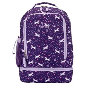 bentgo® kids 2-in-1 backpack & insulated lunch bag - durable 16” backpack & lunch container in unique prints for school & travel - water resistant, padded & large compartments (unicorn)