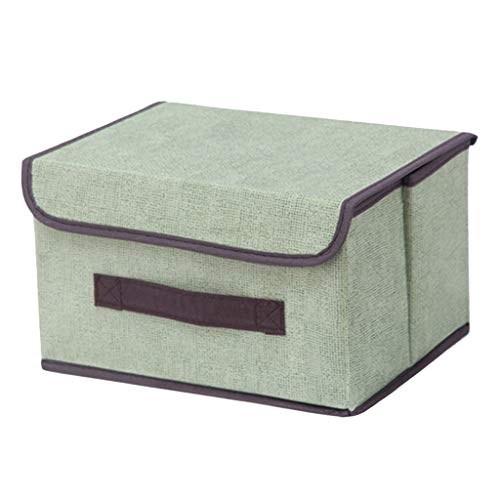 homozy Collapsible Storage Bin - Foldable Storage Box Container Organizer with Dust-Proof Lid and Handle for Storing Parts, Craft, Toys, Clothes, Books - S Green, As Described