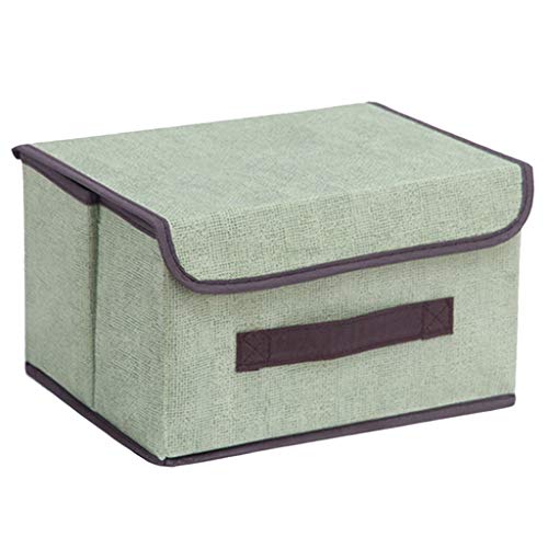 homozy Collapsible Storage Bin - Foldable Storage Box Container Organizer with Dust-Proof Lid and Handle for Storing Parts, Craft, Toys, Clothes, Books - S Green, As Described