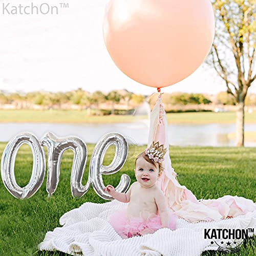 Big, Silver One Balloon for First Birthday - 20 Inch | One Birthday Balloon for Winter Onederland 1st Birthday Girl Decorations | One Silver Balloon, One Mylar Balloon | One Balloons for 1st Birthday