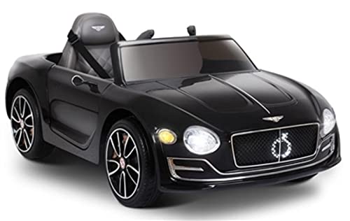 Rock Wheels Licensed Bentley EXP12 Kids Ride on Toy Car, 12V Battery Powered Children Electric 4 Wheels w/Parent Remote Control, Foot Pedal, 2 Speeds, Music, Aux, LED Headlights (Black)