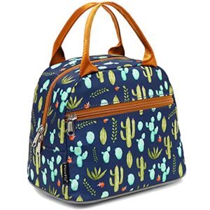 flowfly lunch bag tote bag lunch organizer lunch holder insulated lunch cooler bag for women/men,cactus