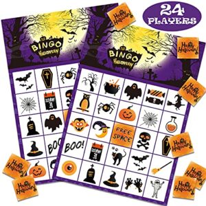 gegewoo halloween bingo game cards for kids 24 players halloween party game for school classroom family activities halloween party favors supplies