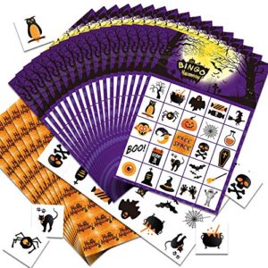 GEGEWOO Halloween Bingo Game Cards for Kids 24 Players Halloween Party Game for School Classroom Family Activities Halloween Party Favors Supplies