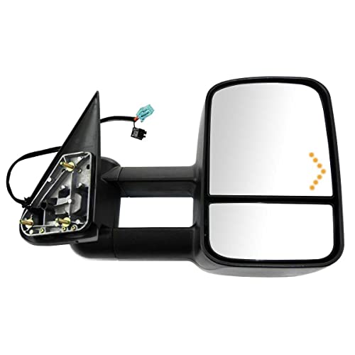 AutoShack KAPGM1321355 Passenger Towing Mirror Power Black Textured Heated Manual Folding Replacement for 2007 Chevrolet Silverado 1500 Classic Silverado 2500 HD Classic 2007 GMC Sierra 1500 Classic