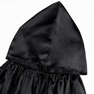 Kids Cloak Hooded Cape Halloween Christmas Cosplay Costume Satin 3-4 Years Y095BKS