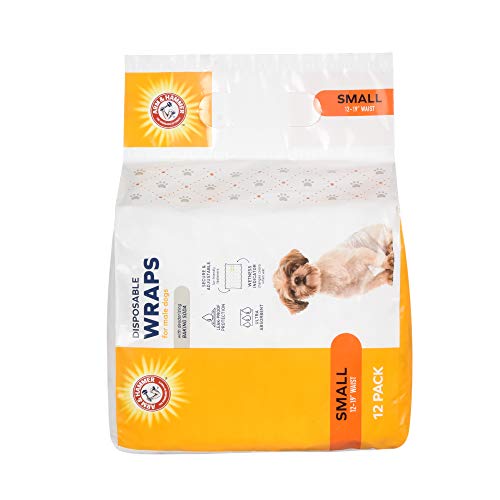 Arm & Hammer For Pets Male Dog Wraps, Size Small, 12 Count | Ultra-Absorbent, Adjustable Male Dog Diapers with Leak-Proof Protection and Wetness Indicator | Baking Soda for Odor Control