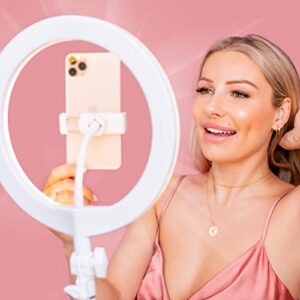 LITTIL Superstar - 10-inch USB Ring Light for Desk or Table | 3 Light Modes with Flexible Smartphone Stand | Streaming, Zoom Calls, YouTube Makeup Tutorials, Stories, TikTok, or Selfies