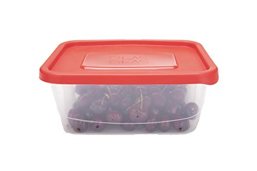 Mind Reader Meal Prep Food Storage Plastic Containers with Lids, Removable Compartment Sectionals Set of 20 (42 pcs, 51 cups total), Red