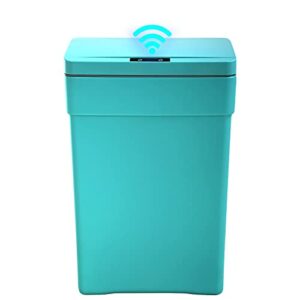 fll 13 gallon 50 liter high-capacity automatic trash can,touch free garbage can,plastic kitchen can bedroom waste bin for living room bathroom home office with lid,blue, 15.35 x 9.84 x 23.62 inches