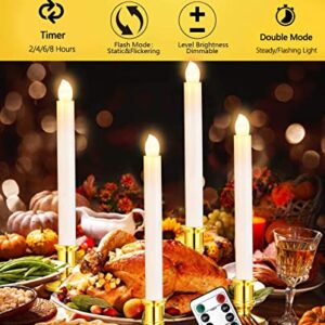 YAUNGEL Window Candles, 8 Pack LED Battery Operated Christmas Candles for Windows with Remote Timer Electric Candle Lights with Removable Candle Holders Suction Cups for Christmas Decorations…