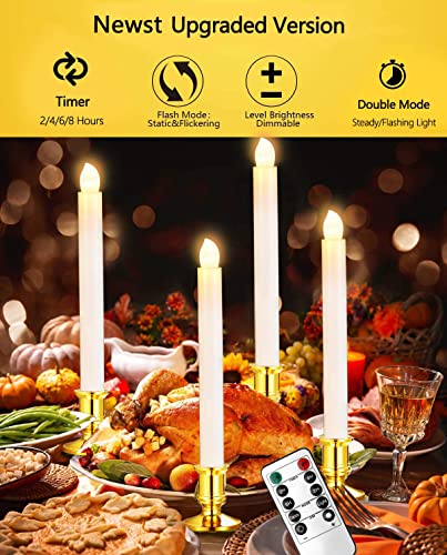 YAUNGEL Window Candles, 8 Pack LED Battery Operated Christmas Candles for Windows with Remote Timer Electric Candle Lights with Removable Candle Holders Suction Cups for Christmas Decorations…