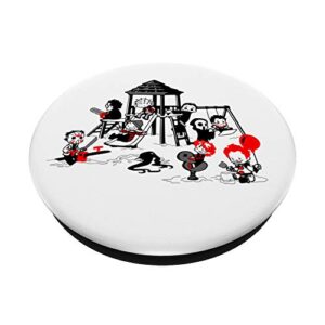 Horror Playground Children in Scary Movie Character Costumes PopSockets PopGrip: Swappable Grip for Phones & Tablets